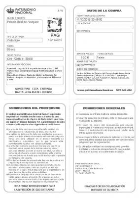 Entradas Pacio Aranjuez